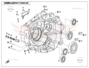CFMOTO 250 Dual Krank Kutusu Sağ · Y4CFM4070A0171 · Teknik şema · Parça no 1